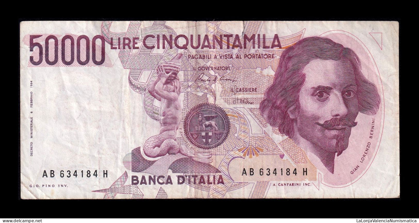 Italia Italy 50000 Lire 1984 Pick 113a Bc/Mbc F/Vf - 50000 Liras