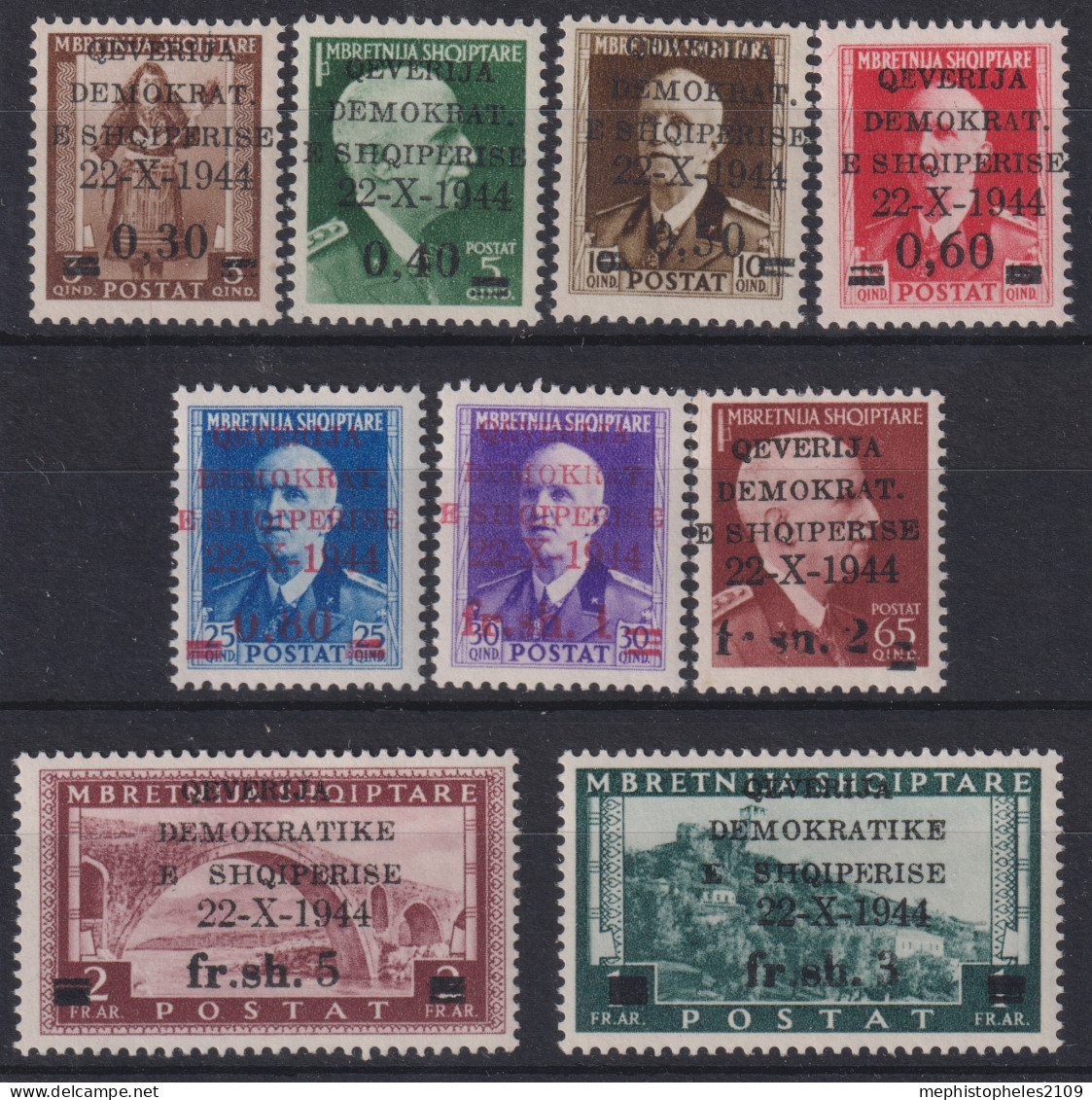 ALBANIA 1944 - MNH - Mi 303-311 - Albanien