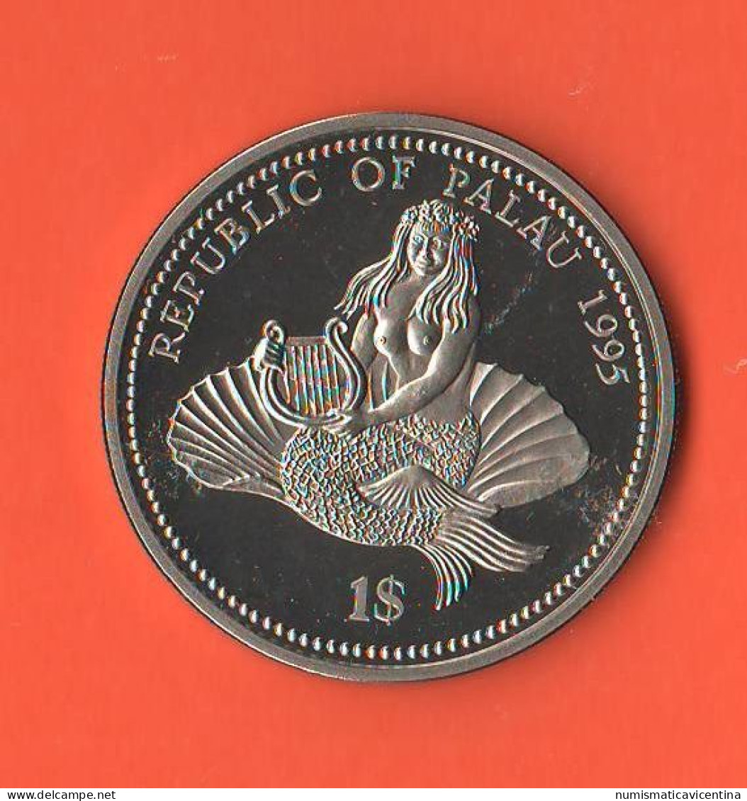 Palau 1 $ Dollar 1995 Nickel Coin Seahorse Colored Hippocampe Serie Protection De La Vie Marine - Palau
