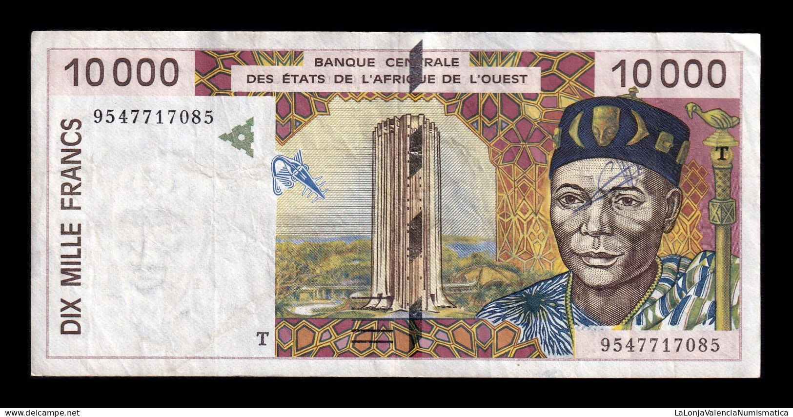 Togo St. West African 10000 Francs 1995 Pick 814Tb Bc F - Togo