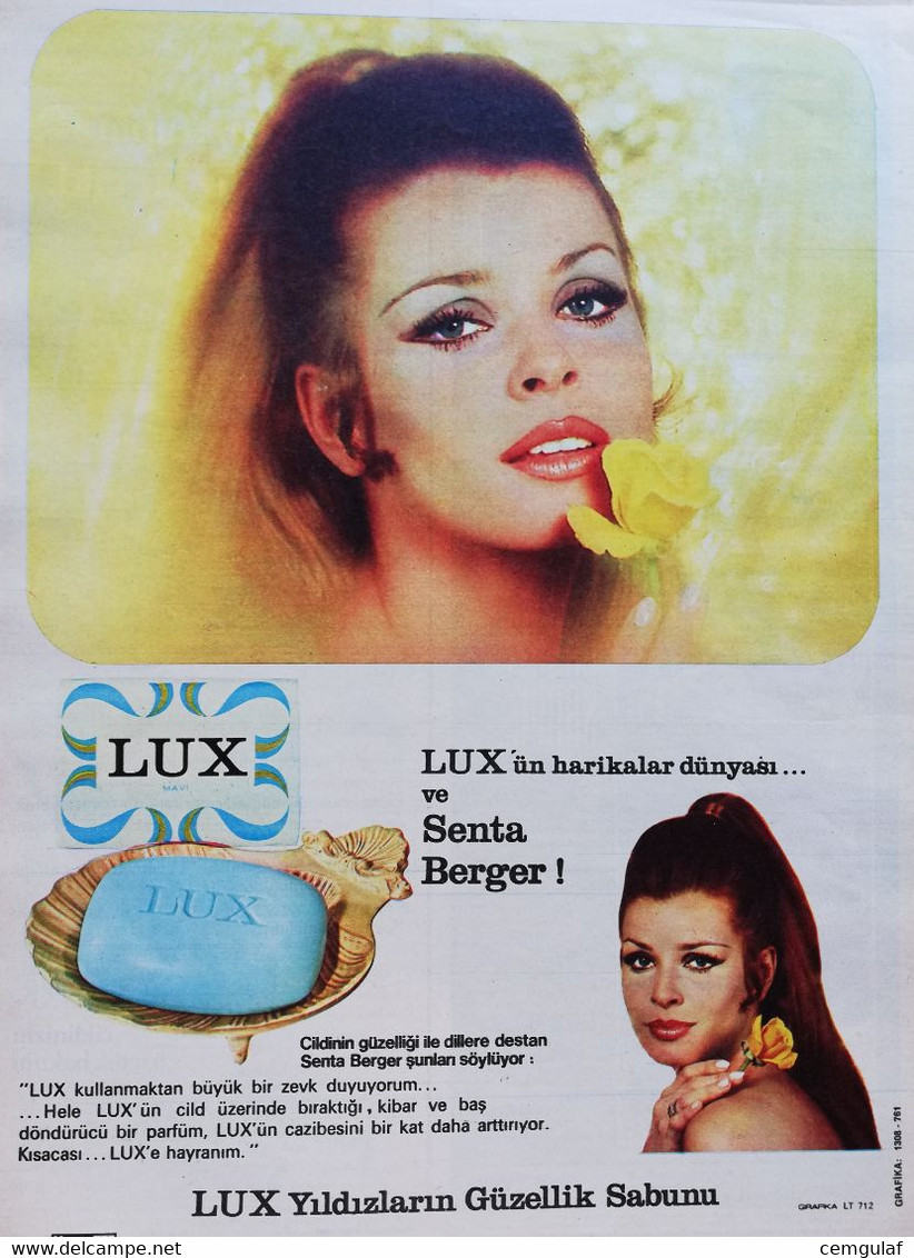 LUX SOAP ADVERTISING/ BEAUTY SOAP OF THE STARS "Senta Berger" - Produits De Beauté