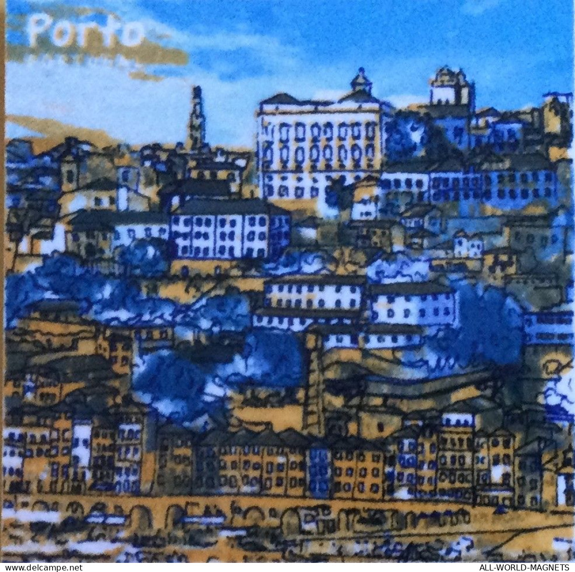 Porto, Porto Old City Vew Portugal Souvenir Fridge Magnet - Magnets