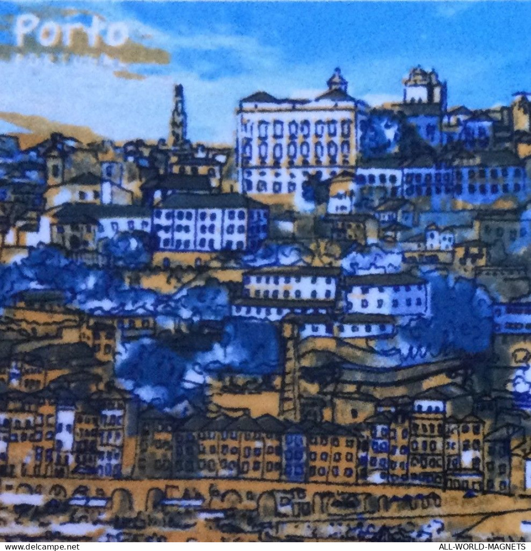 Porto, Porto Old City Vew Portugal Souvenir Fridge Magnet - Magnetos