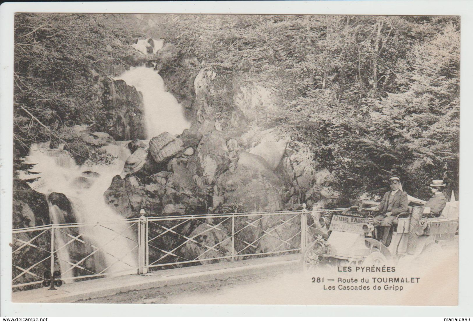 CAMPAN - HAUTES PYRENEES - ROUTE DU TOURMALET - LES CASCADES DE GRIPP - AUTO DU GARAGE D'ARGEL - Campan