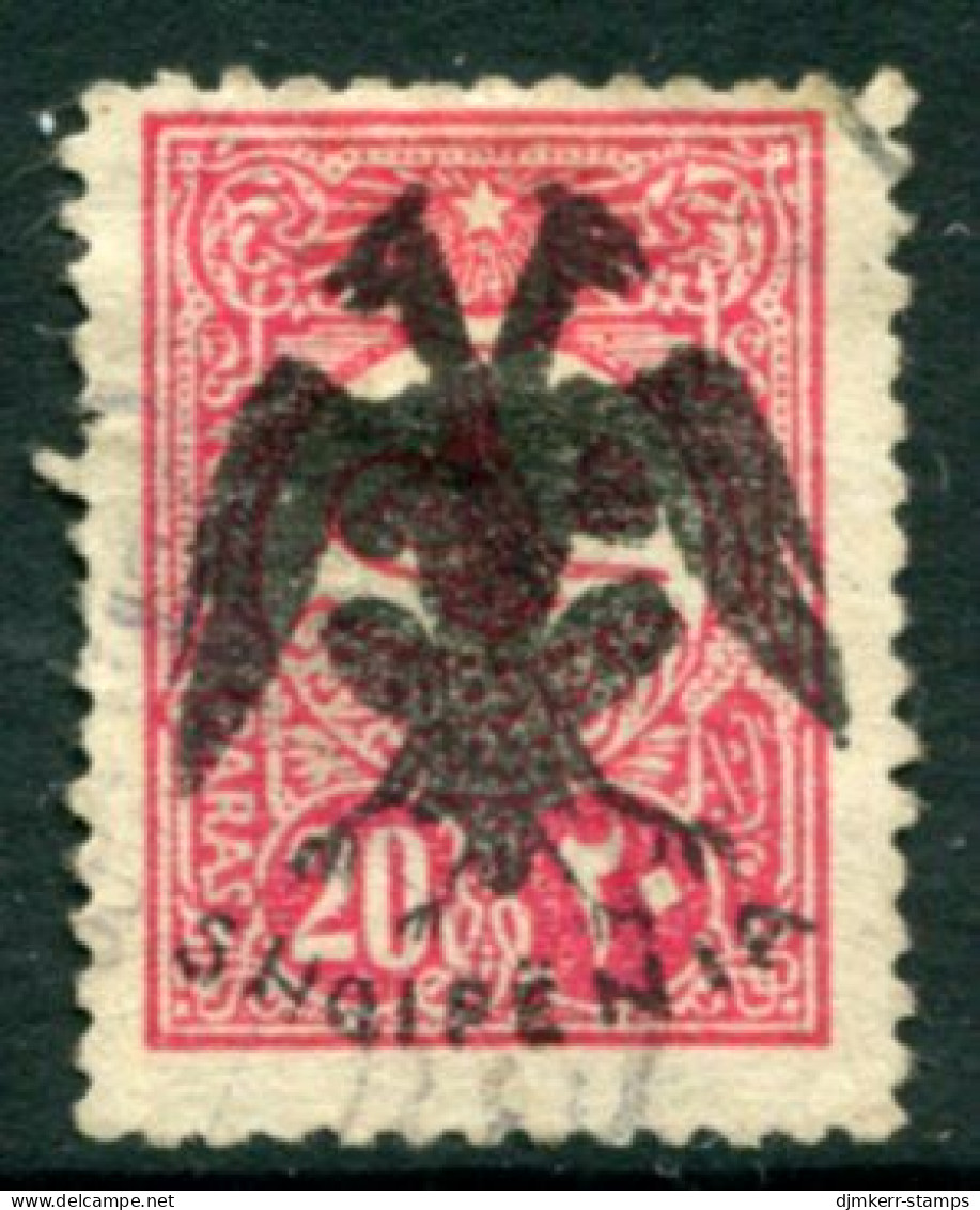ALBANIA 1913 Eagle Handstamp On 20 Para Of Turkey Used.  Michel 6 - Albanië