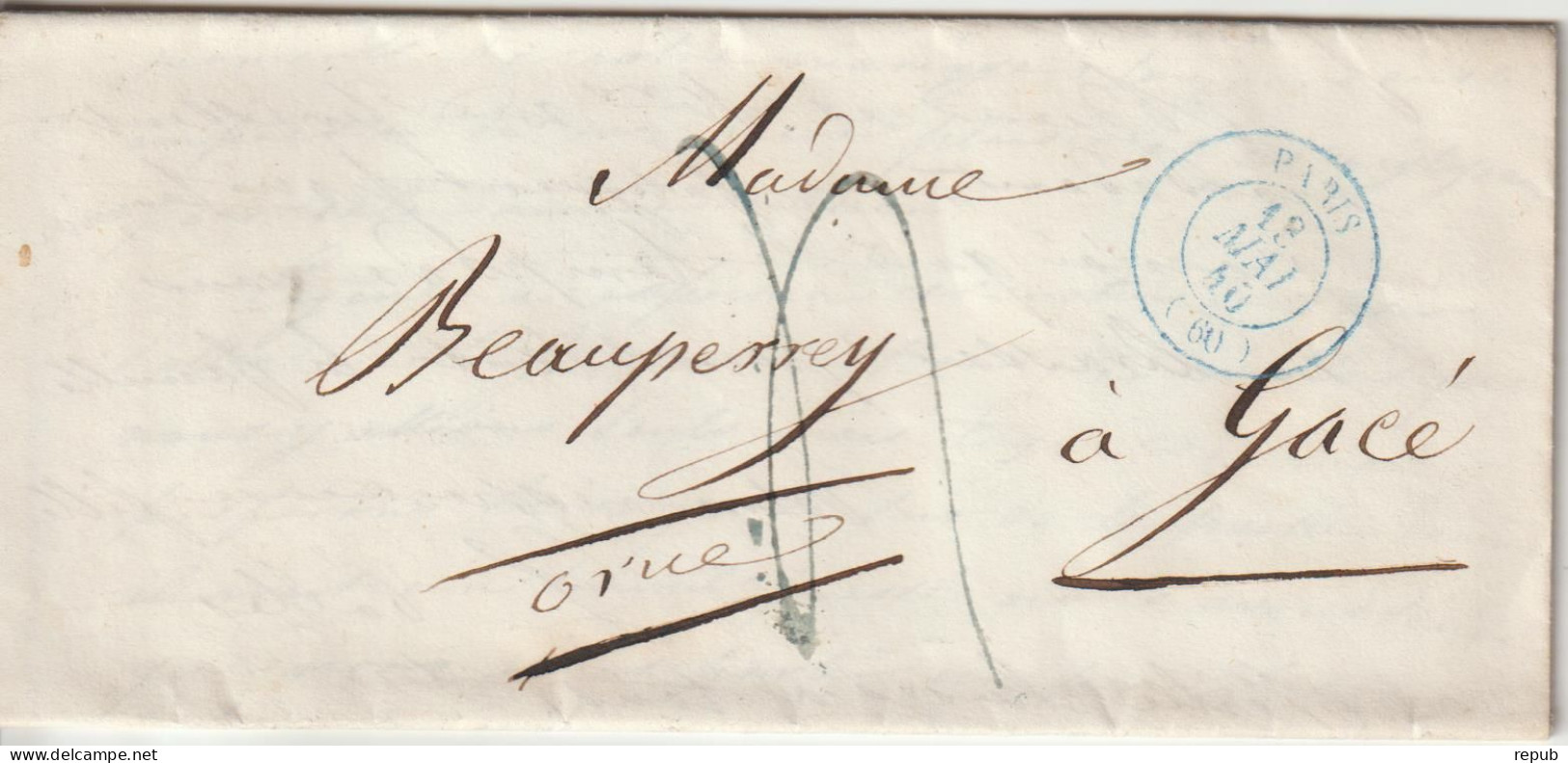 Lettre 1840 De Paris 60 Pour Gacé (61) - 1801-1848: Precursors XIX