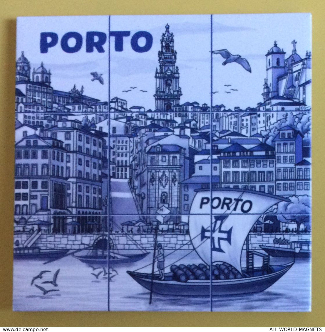 Porto Old City Vew, Sea, Portugal Souvenir Fridge Magnet - Tourismus