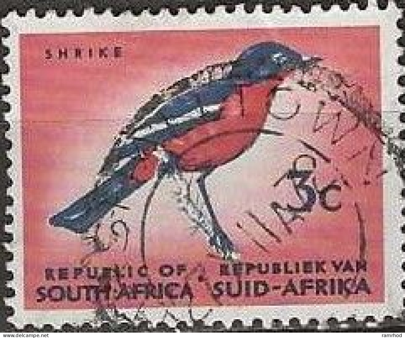 SOUTH AFRICA 1961 Republic Issue -  3c. - Burchell's Gonolek FU - Used Stamps