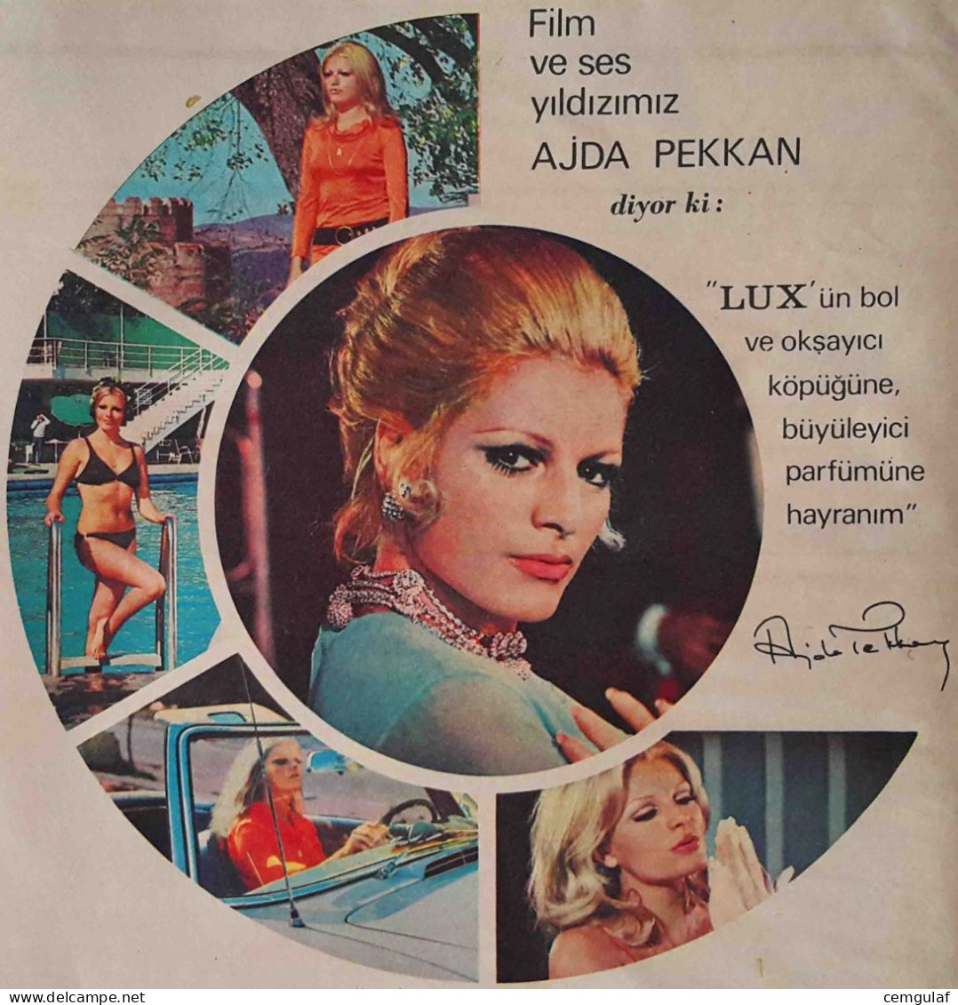 LUX SOAP ADVERTISING/ BEAUTY SOAP OF THE STARS " Ajda PEKKAN" 1970 - Produits De Beauté