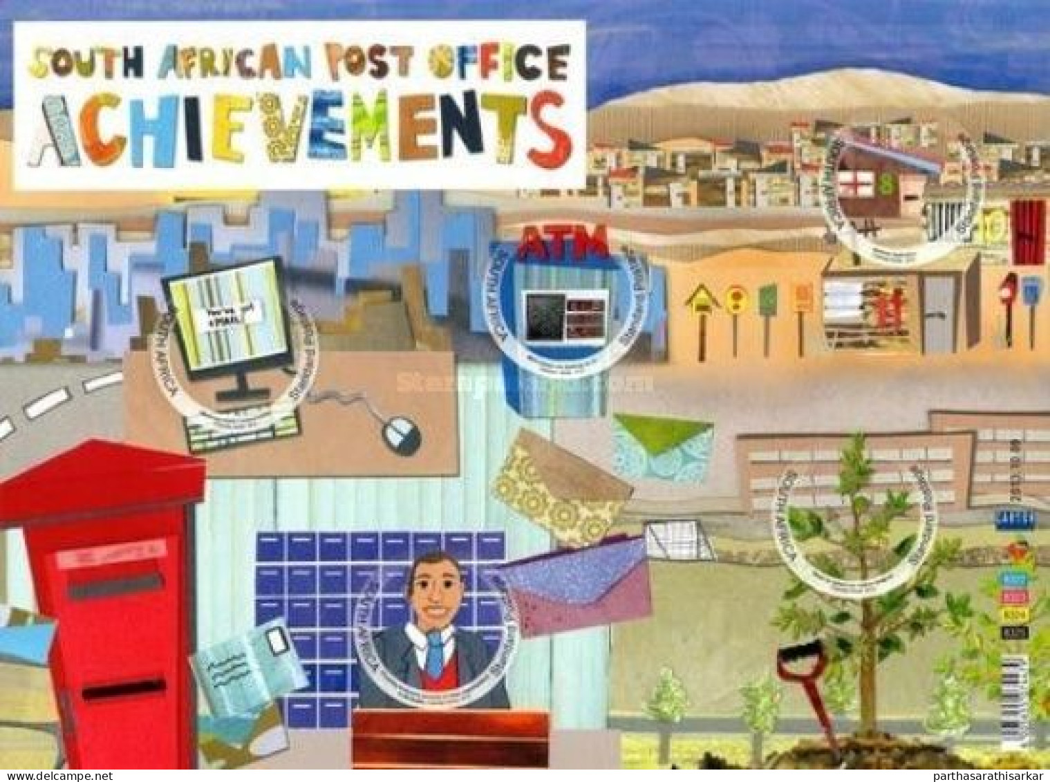 SOUTH AFRICA 2013 WORLD POST DAY - ACHIEVEMENTS OF THE SOUTH AFRICAN POST OFFICE ODD SHAPED MINIATURE SHEET MS MNH - Ongebruikt