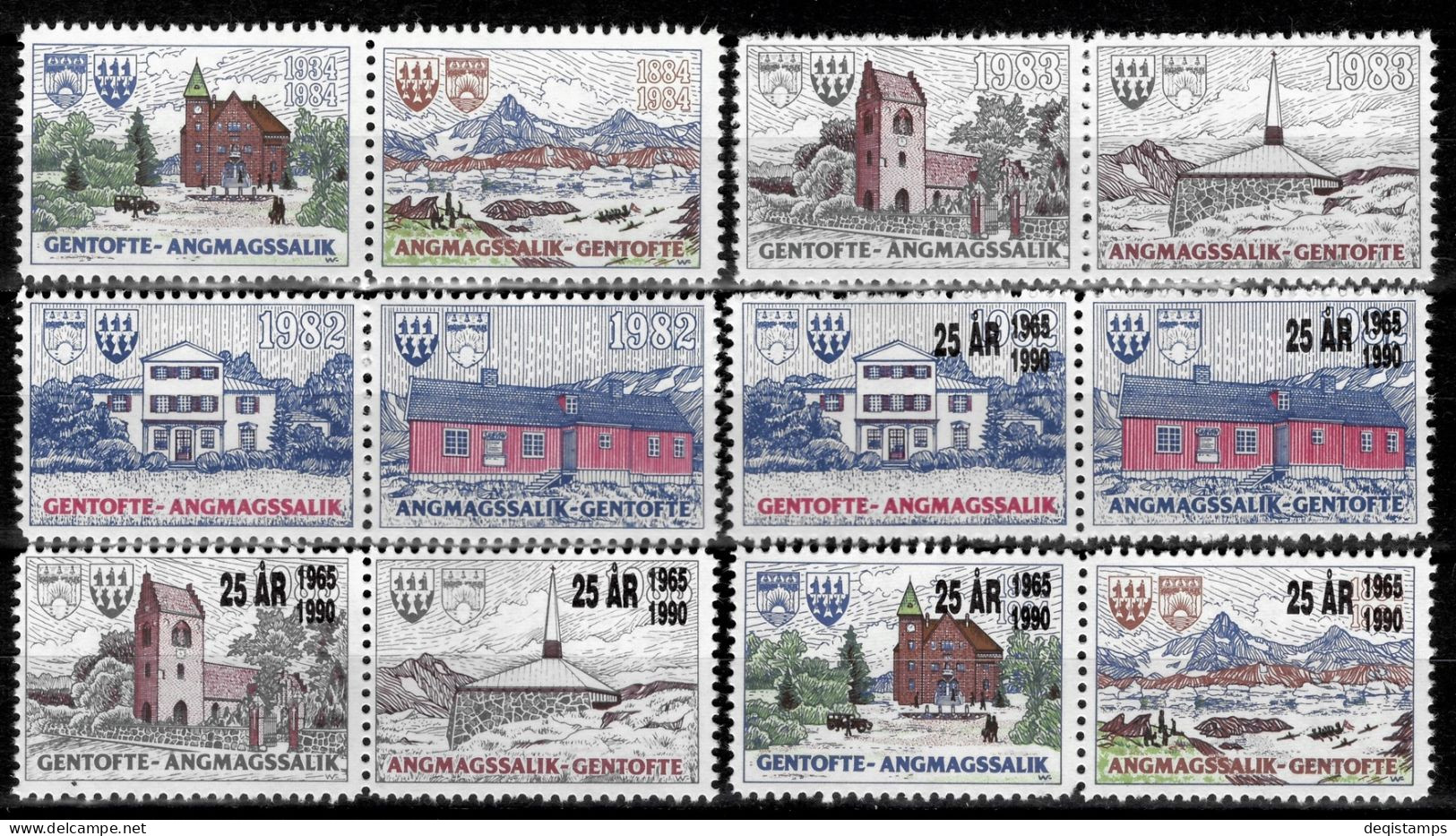 Denmark Christmas Vignette 1982/1990  Greenland Committee  MNH** - Steuermarken