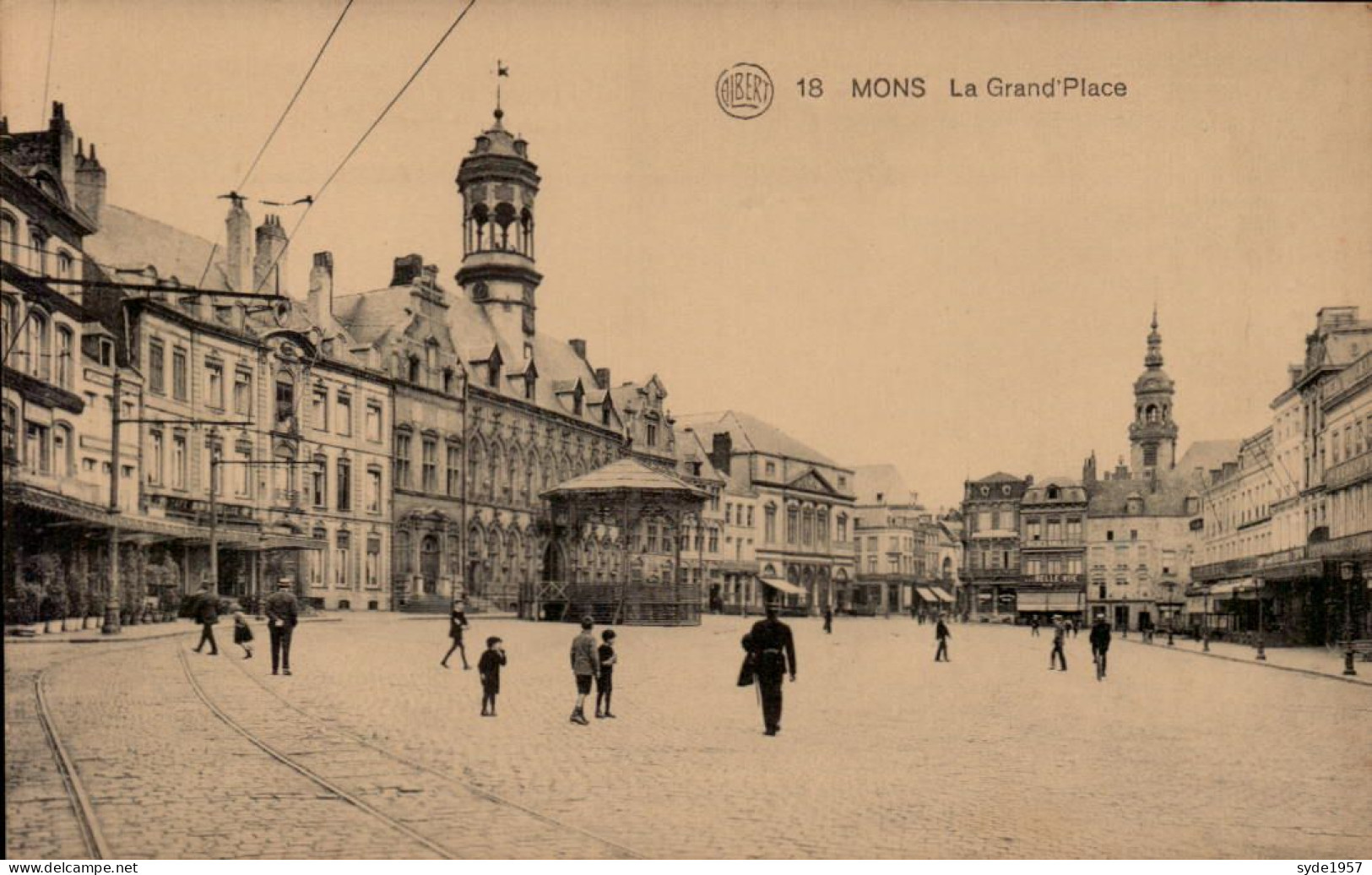 Mons - La Grand Place, Animée (ALBERT N°18) - Mons