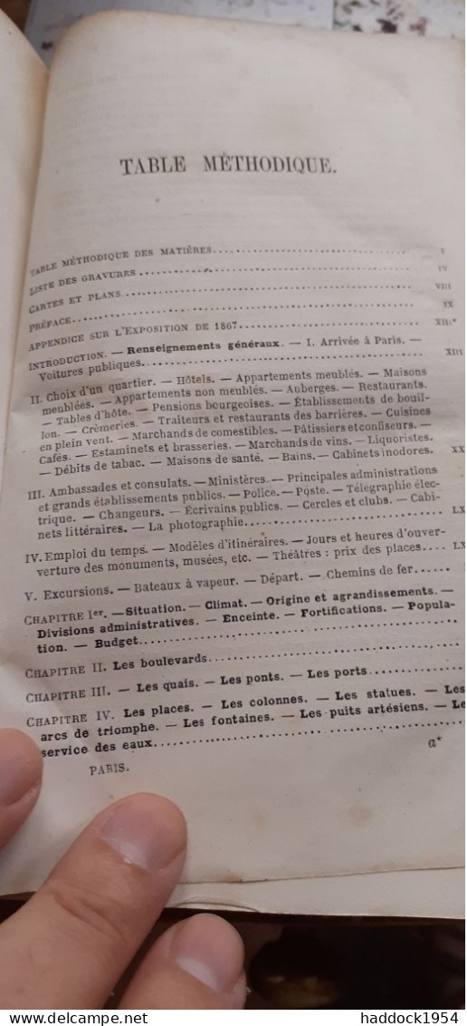 PARIS Illustré Nouveau Guide De L'étranger Et Du Parisien ADOLPHE JOANNE Hachette 1867 - Parijs