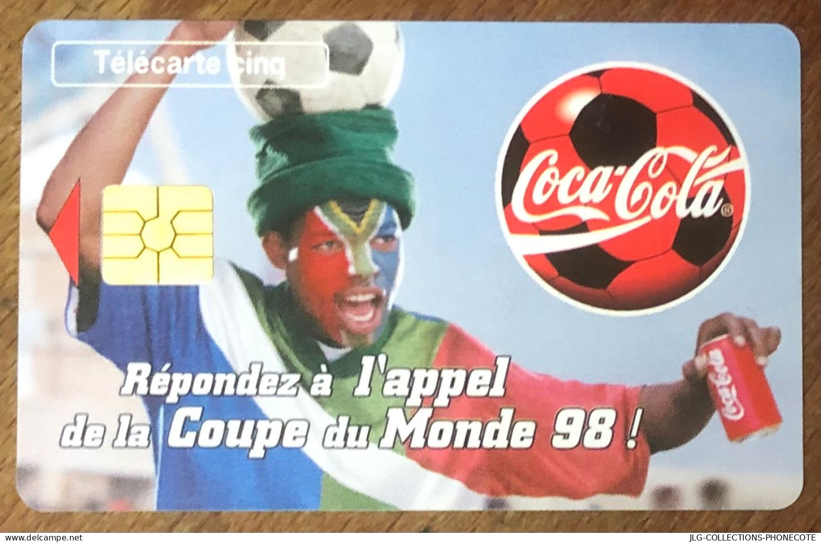 COCA COLA FOOTBALL FRANCE 98 RÉF PHONECOTE En437  5U TELEFONKARTE SCHEDA TARJETA PHONECARD PREPAID PREPAYÉE CALLING CARD - Alimentazioni