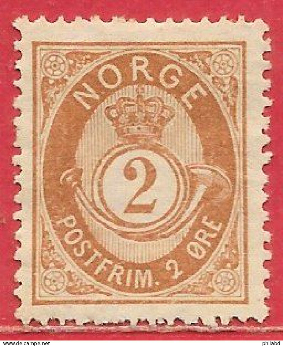 Norvège N°36 2ö Jaune-brun 1883-90 (*) - Nuevos