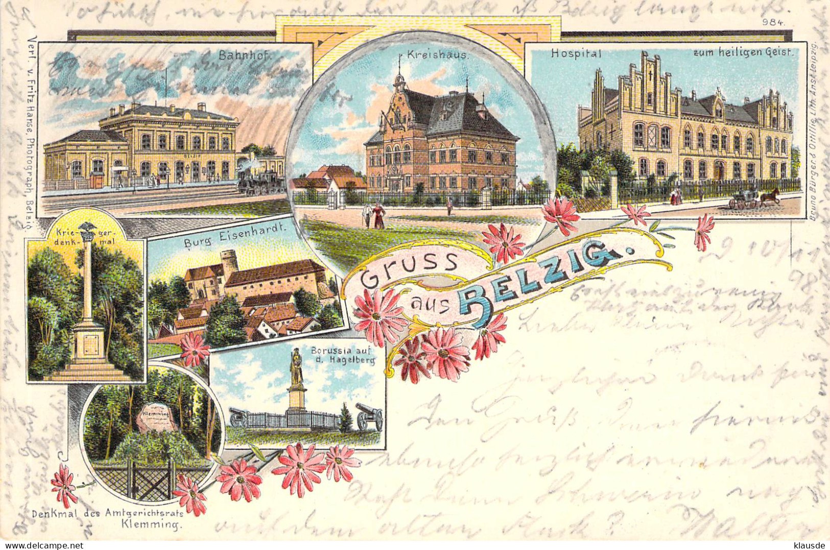 Gruß Aus Belzig Mehrbild Litho Gel.1898 AKS - Belzig