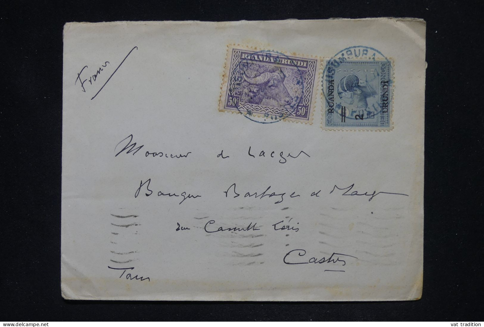 RUANDA URUNDI - Enveloppe Pour La France En 1937 - L 145817 - Lettres & Documents