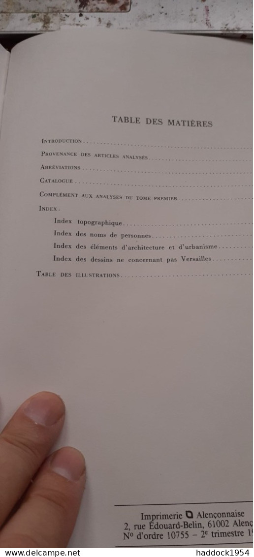 VERSAILLES dessins d'architectures de la direction générale des batiments du roi GALLET-GUERNE archives nationales 1983