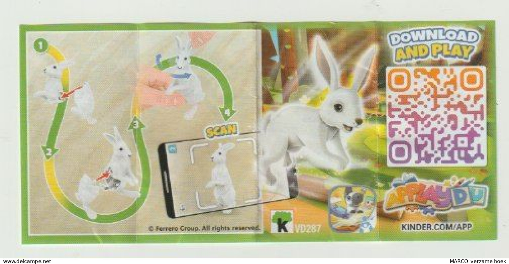 Handleiding FERRERO Kinder K-VD287 Rabbit-konijn 2022 ApplayDU NATOONS - Istruzioni