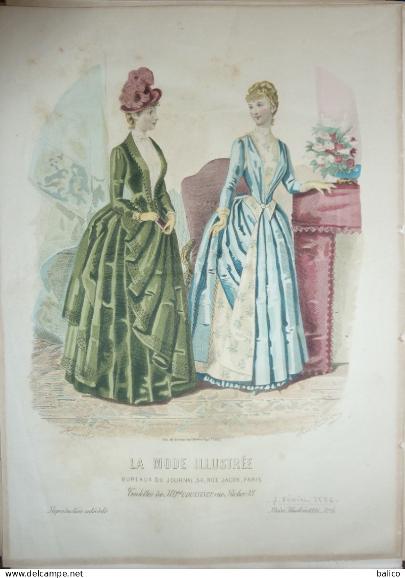 La Mode Illustrée  1875 - Gravure D'époque XIXème ( Déstockage Pas Cher) Réf;  Réf; B 85 - Avant 1900