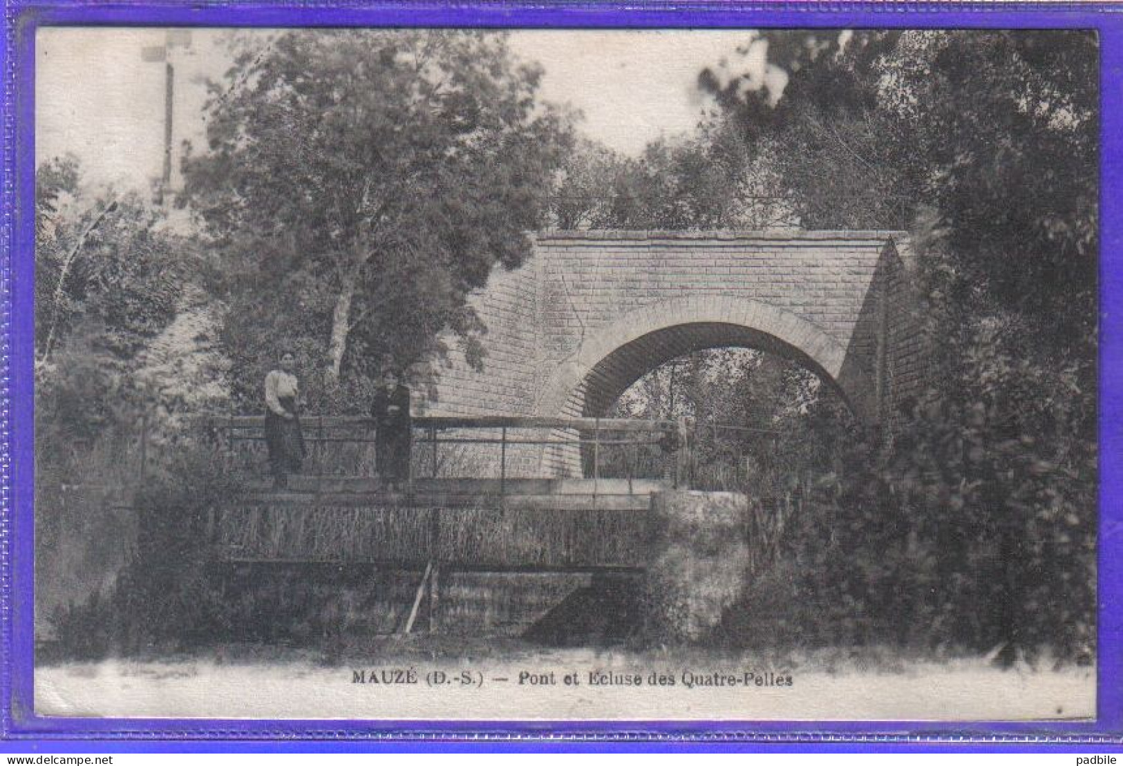 Carte Postale 79. Mauzé  Pont Et écluse Des Quatre-Pelles  Très Beau Plan - Mauze Sur Le Mignon