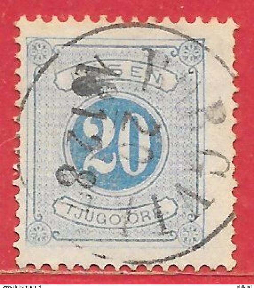 Suède Taxe N°6A 20ö Bleu (dentelé 13) 1874 O - Taxe
