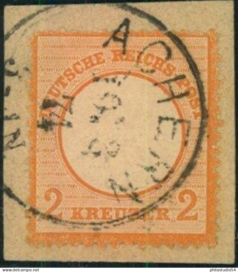 1872, 2 Kr. Orange, Sauber Gestempelt Auf Briefstück, Altbefund Sommer (03/74) "...deutlich Geprägt, üblich Zentriert, S - Used Stamps