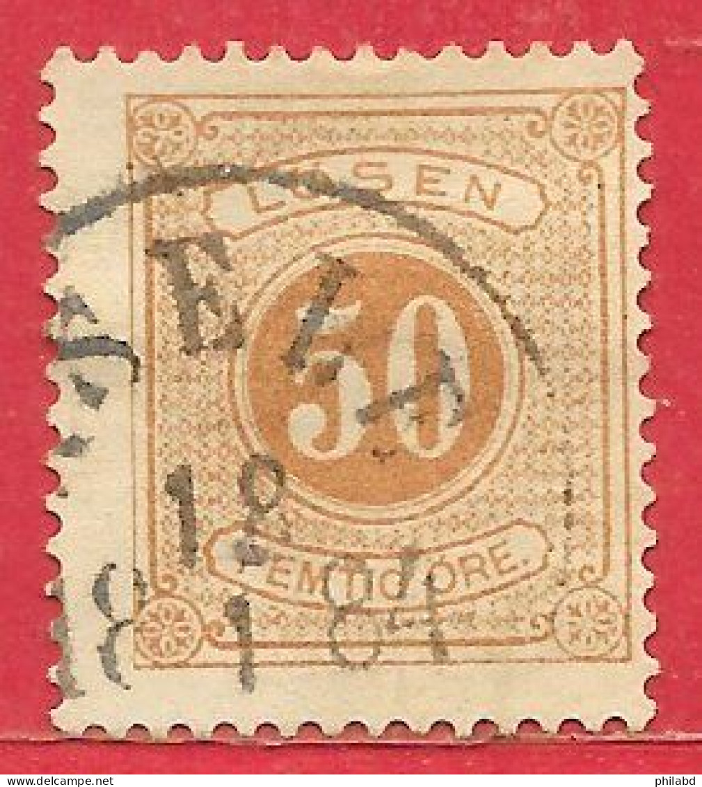 Suède Taxe N°9A 50ö Bistre (dentelé 13) 1874 O - Impuestos