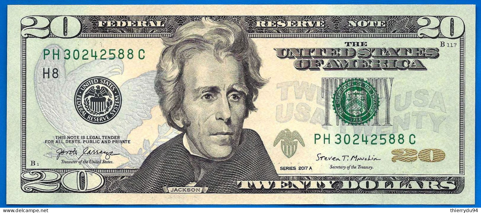 USA 20 Dollars 2017 A Neuf UNC Mint Saint Louis H8 PH Suffixe C Etats Unis United States Dollar US Paypal Bitcoin OK - Bilglietti Degli Stati Uniti (1862-1923)