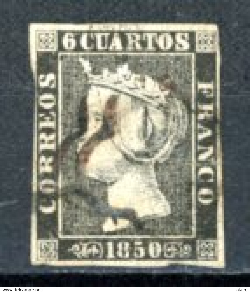 Espagne  1850  Isabelle II     Y&T   1    Mi   1    Obl    ---     Type II - Usados