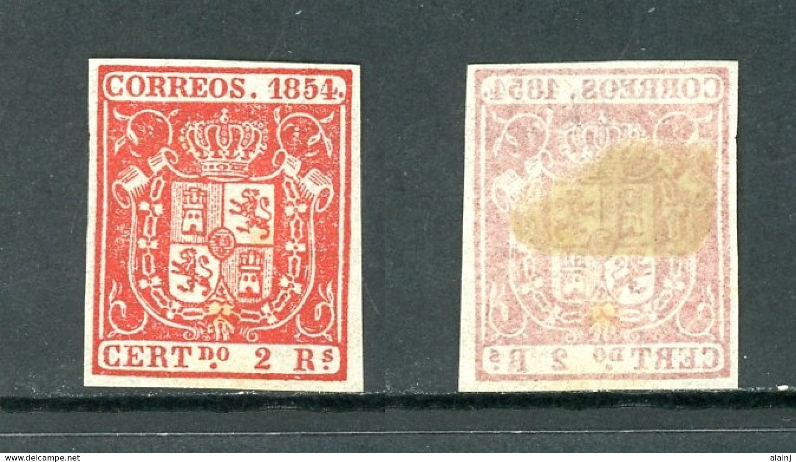 Espagne  1854  Isabelle II     Y&T   25   Mi   28    X    ---     Sans Gomme  --  SUPERBE FAUX / FALSO - Unused Stamps