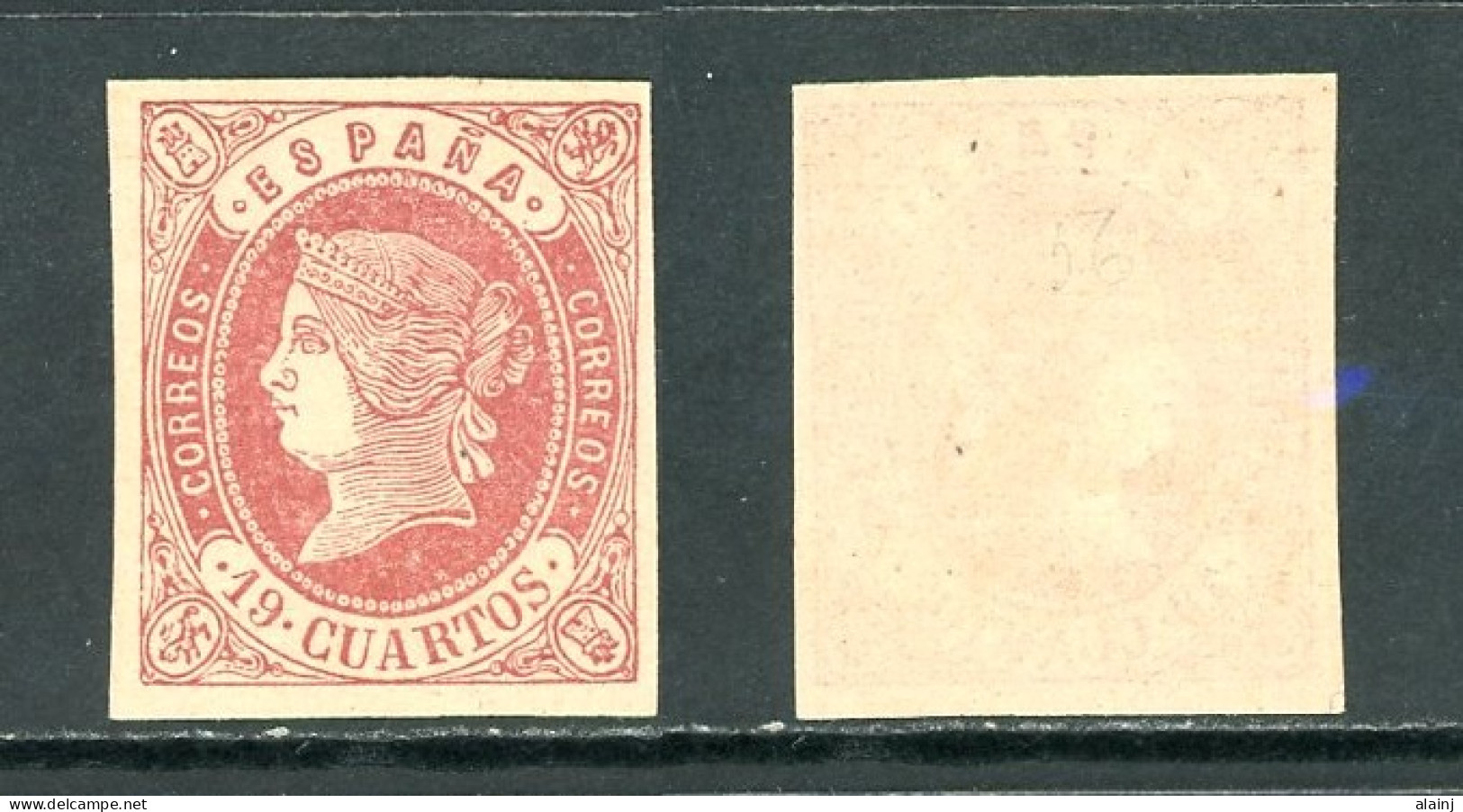 Espagne  1854  Isabelle II     Y&T   56   Mi   52   X    ---     Sans Gomme  --  SUPERBE FAUX / FALSO - Unused Stamps