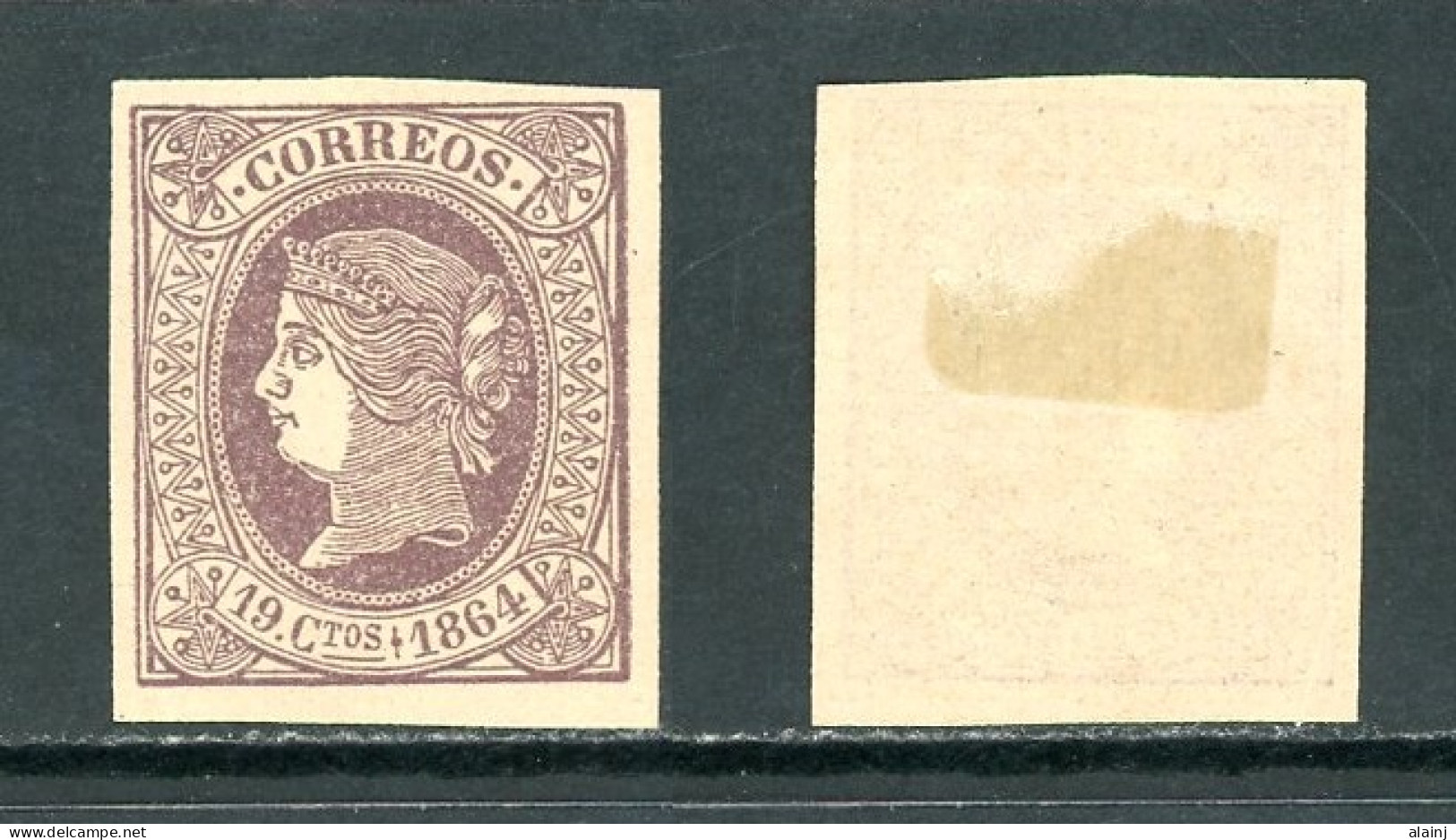 Espagne  1854  Isabelle II     Y&T   62   Mi   58   X    ---     Sans Gomme  --  SUPERBE FAUX / FALSO - Unused Stamps