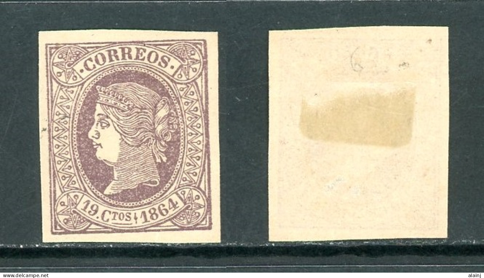 Espagne  1854  Isabelle II     Y&T   62   Mi   58   X    ---     Sans Gomme  --  SUPERBE FAUX / FALSO - Neufs