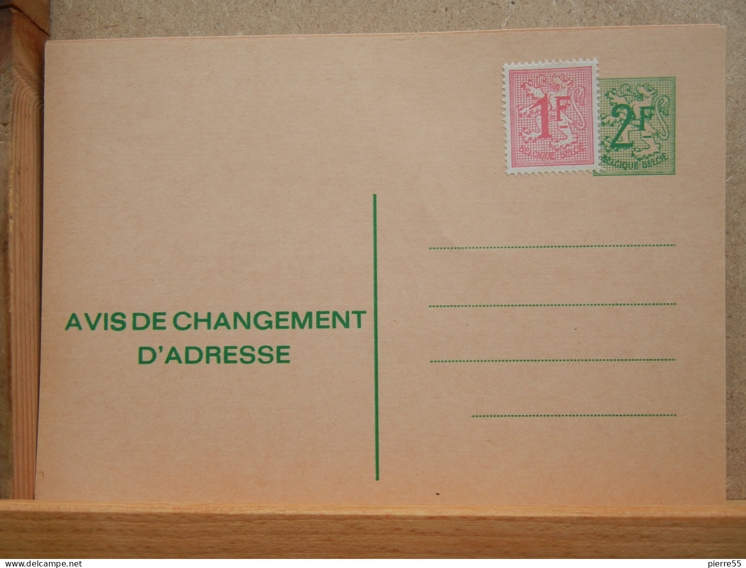 EP - Avis Changement Adresse - 2Fr Lin Vert + 1F Complément Lion Rouge - Neuf - Addr. Chang.