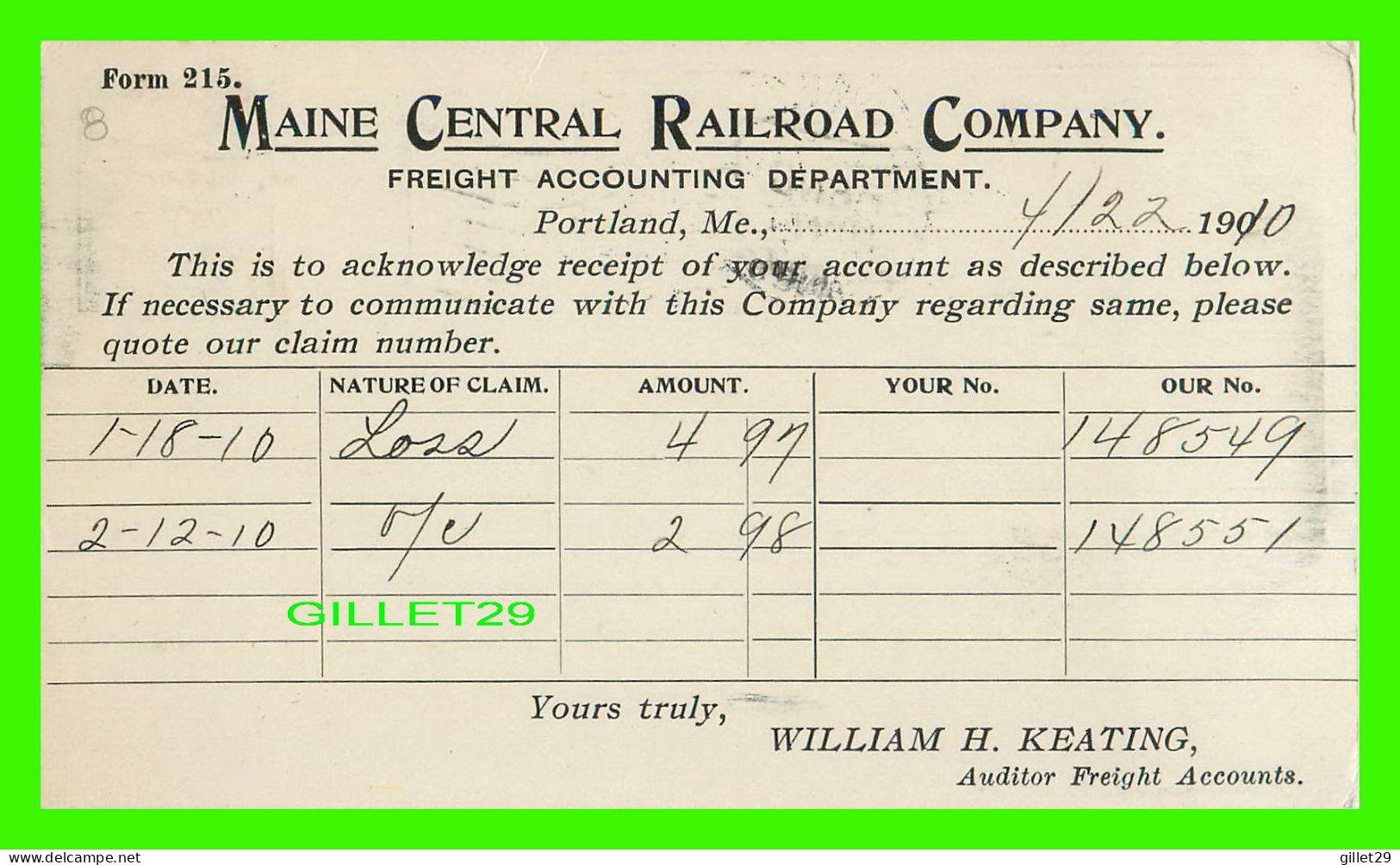 WHITE MOUNTAINS, NH - HEART OF THE NOTCH ON LINE OF MAINE CENTRAL, R. R. - TRAVEL IN 1910 - - White Mountains