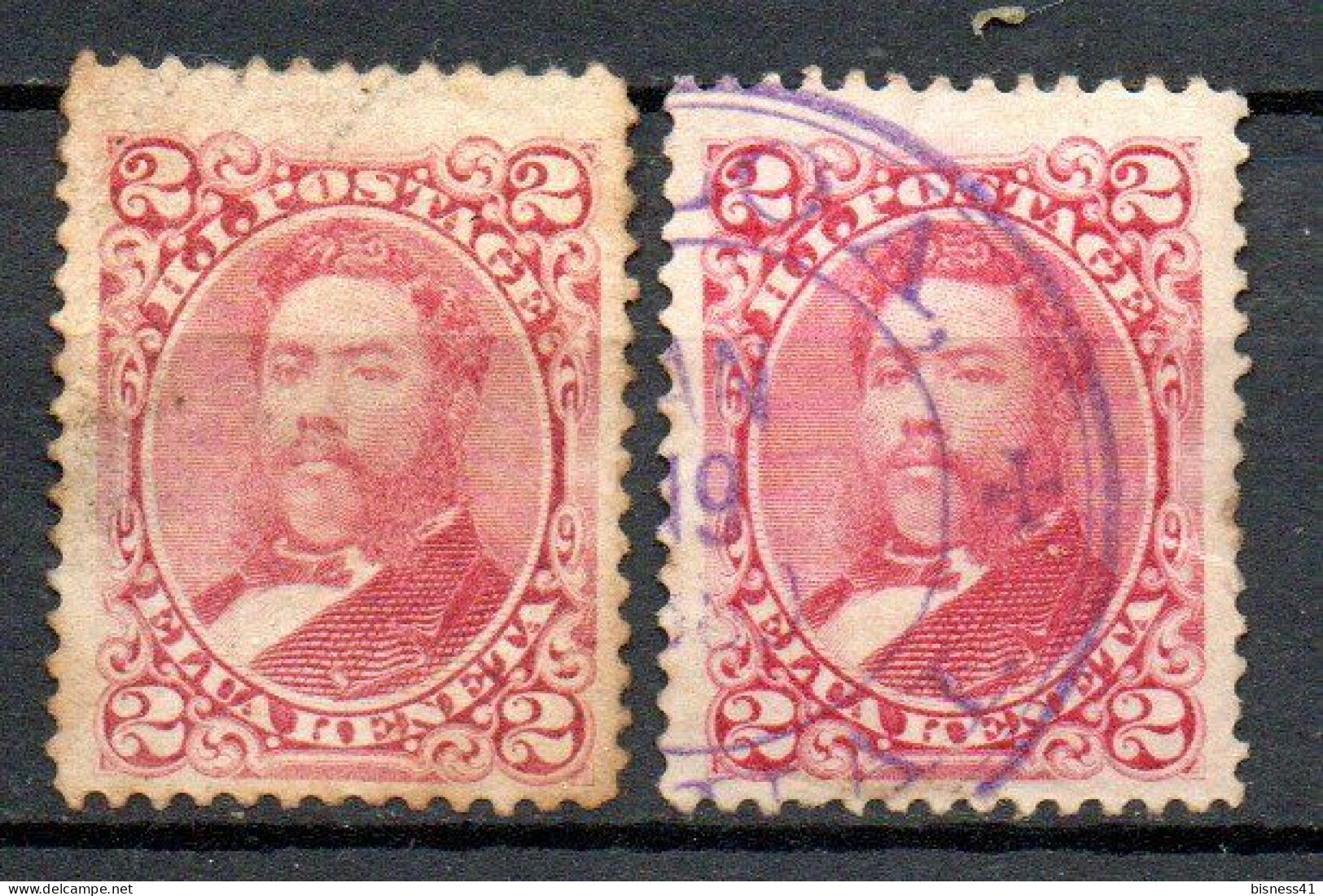 Col33 Amérique Hawai Hawaii 1882  N° 30 & 30a Oblitéré Cote : 40,00€ - Hawaii