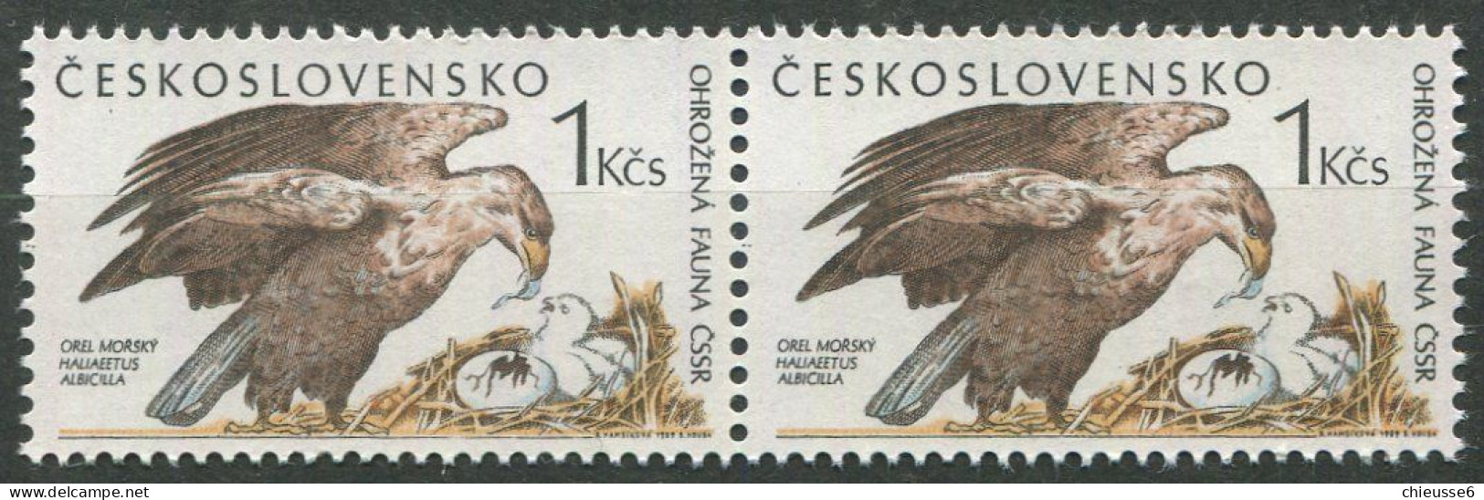 Tchecoslovaquie ** N° 2807 En Paire - Oiseaux : Aigle - Unused Stamps