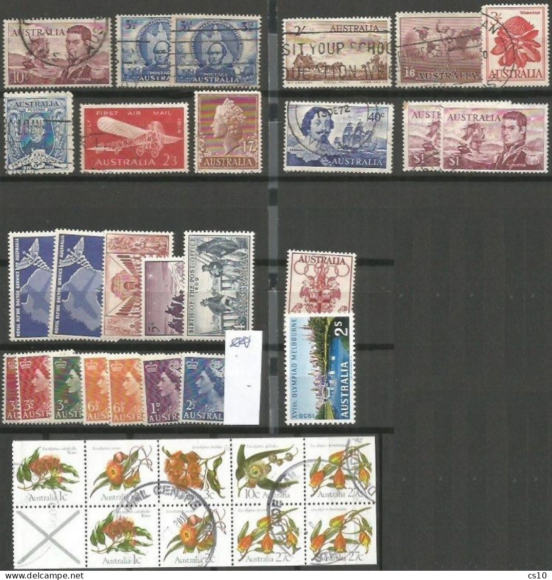 OLD Australia & States KG5 Head Kangaroos Study lot # 800+ pcs, on-piece Perfins OS P.Due Fiscals + Unfranked 75 AUD