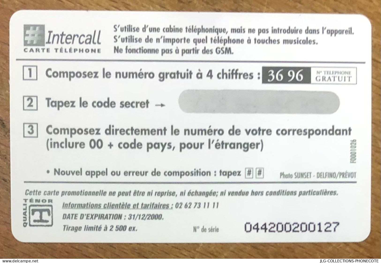 RÉUNION NRJ CARTE INTERCALL PREPAID PREPAYÉE CALLING CARD NO TELECARTE PHONECOTE TELEFONKARTE SCHEDA PHONECARD - Riunione