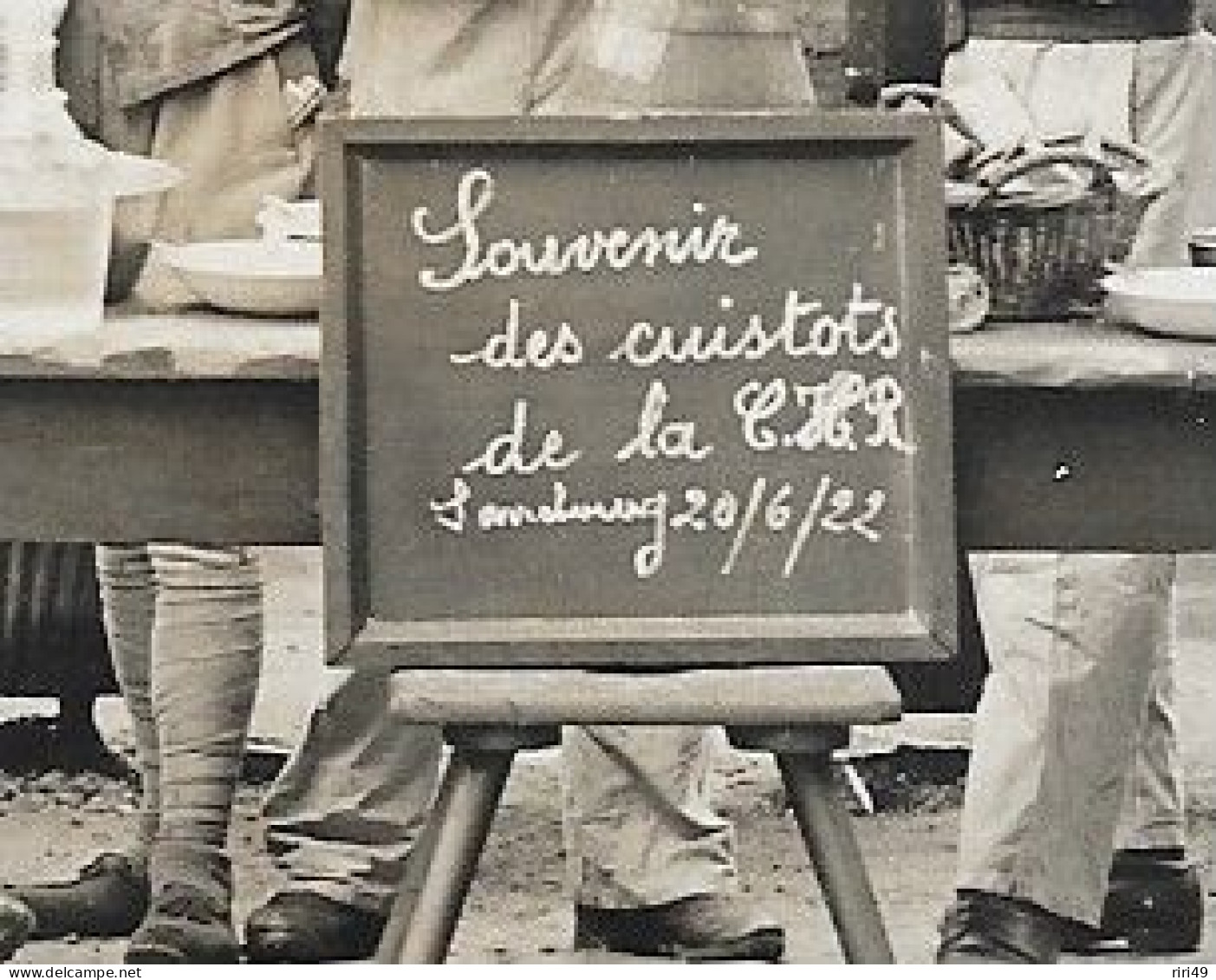 Carte Photo Militaire, 57- Sarrebourg 160e Rég Souvenir Des Cuistos  20/06/1922, Belle Carte Et Animation - Regiments
