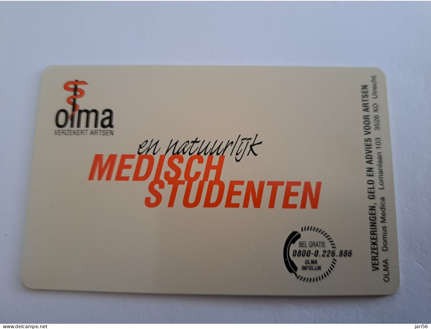 NETHERLANDS / CHIP ADVERTISING CARD/ HFL 5,00  / OLMA/ MEDICAL STUDENTS     /     CRE 381 ** 14588** - Privadas