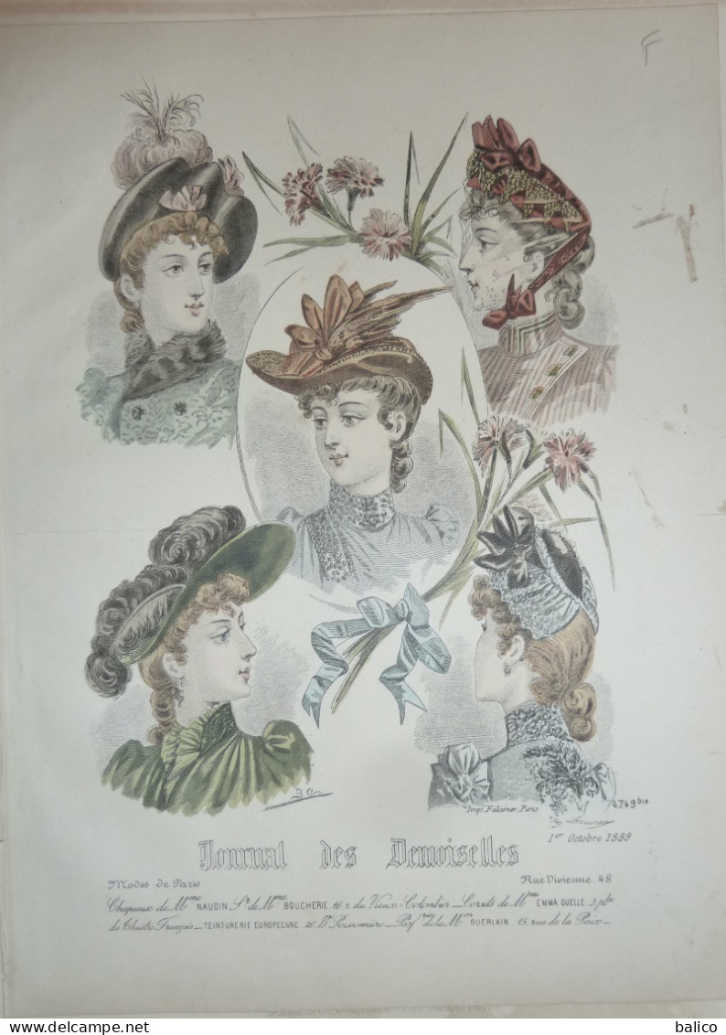 Journal Des Demoiselles 1889 - Gravure D'époque XIXème ( Déstockage Pas Cher) Réf; B 104 - Avant 1900