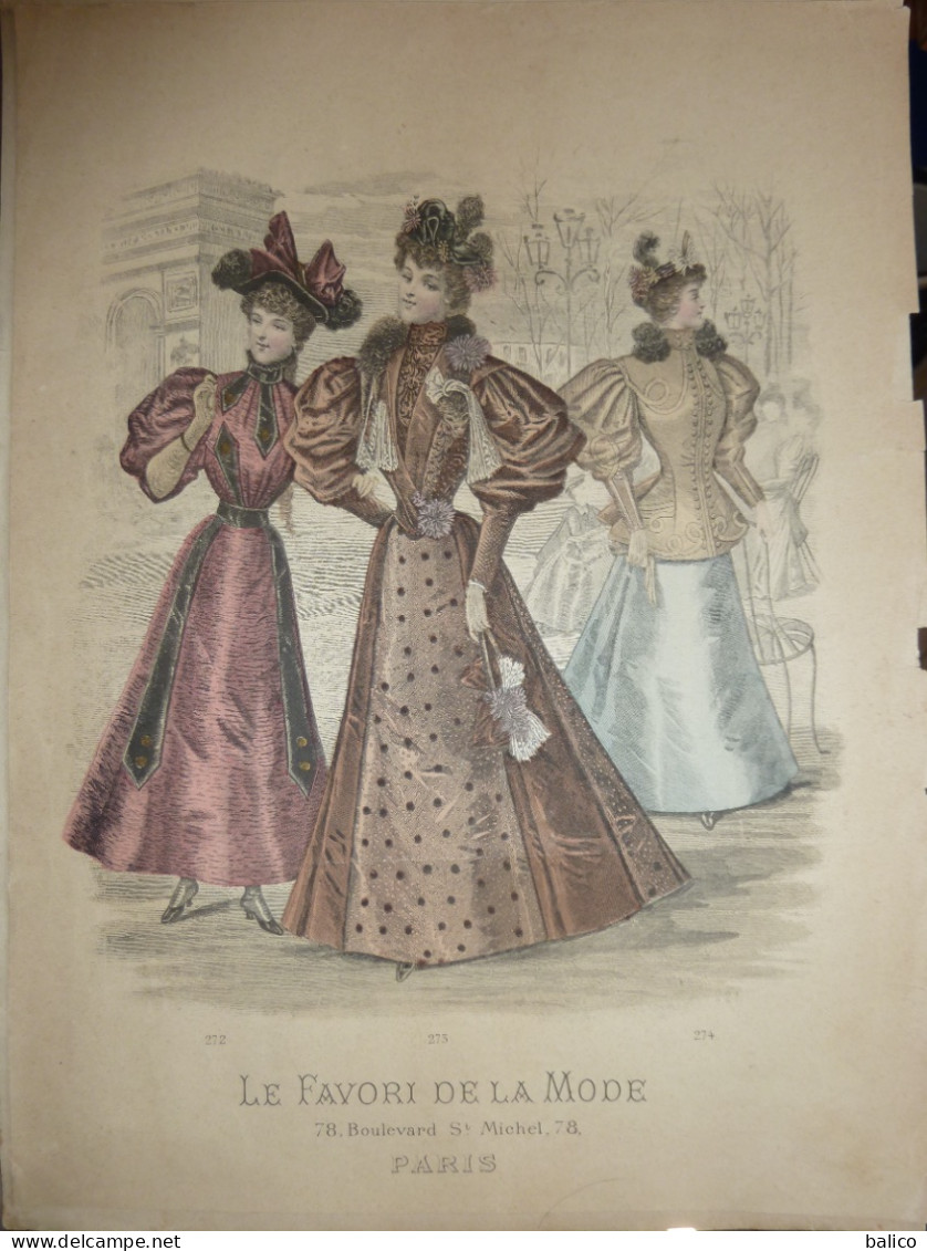 Le Favori De La Mode - Gravure D'époque XIXème ( Déstockage Pas Cher) Réf; B 107 - Before 1900