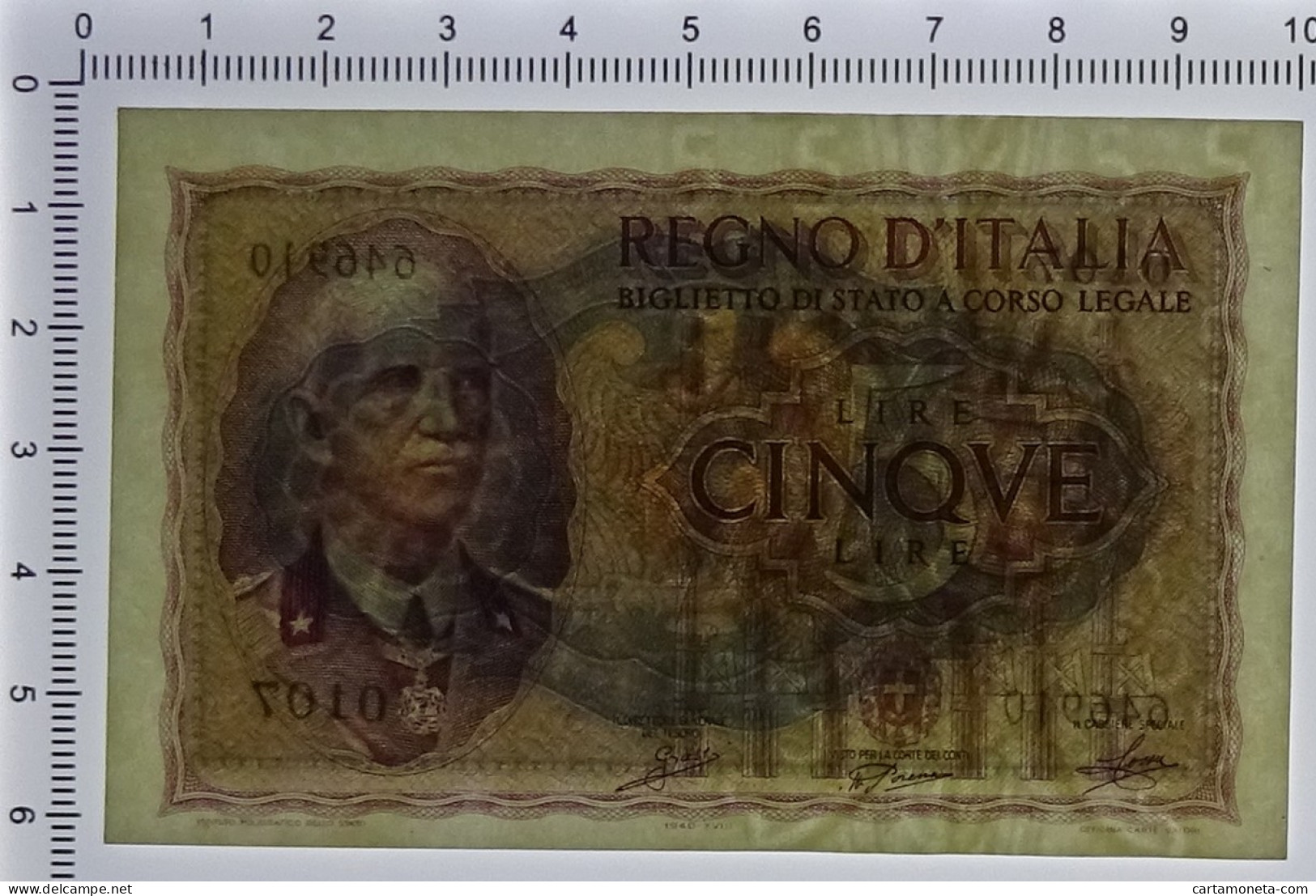 5 LIRE BIGLIETTO DI STATO VITTORIO EMANUELE III FASCIO 1940 XVIII QFDS - Otros