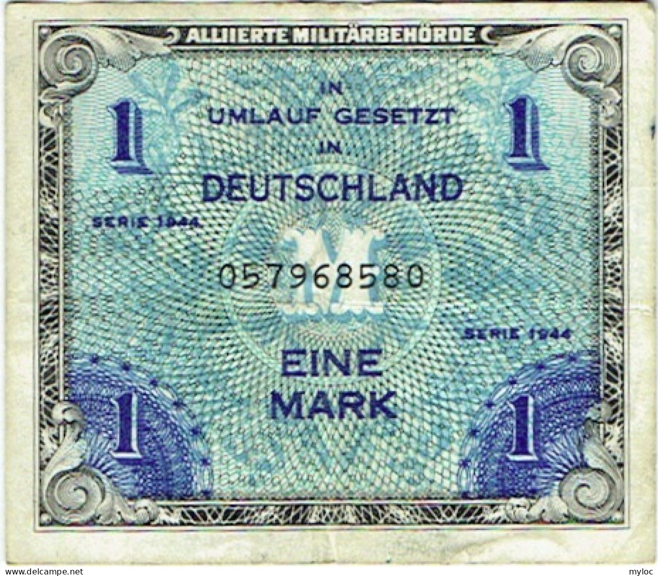 Billet. Allemagne. Deutschland. Eine Mark. 1 Mark. Série 1944. - 1 Mark