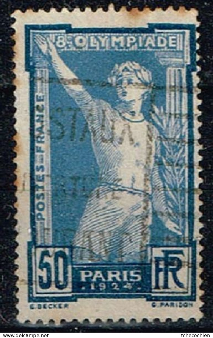 France - 1924 - Y&T N° 186 Oblitéré. Impression Recto-verso De L'encadrement - Gebraucht