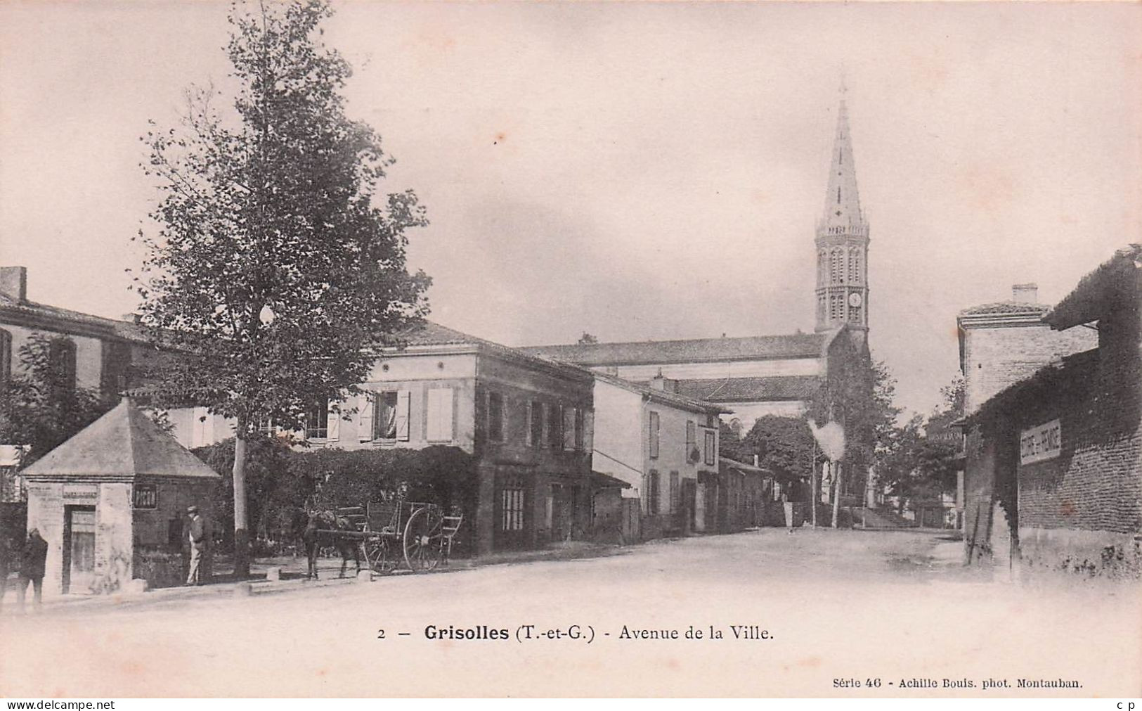 Grisolles - Avenue De La Ville   - Caleche -  CPA°J - Grisolles