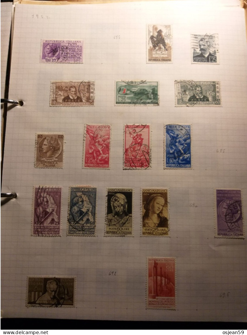 Italia-Restant De Collections Année 1954 Oblitérés. - Sonstige & Ohne Zuordnung