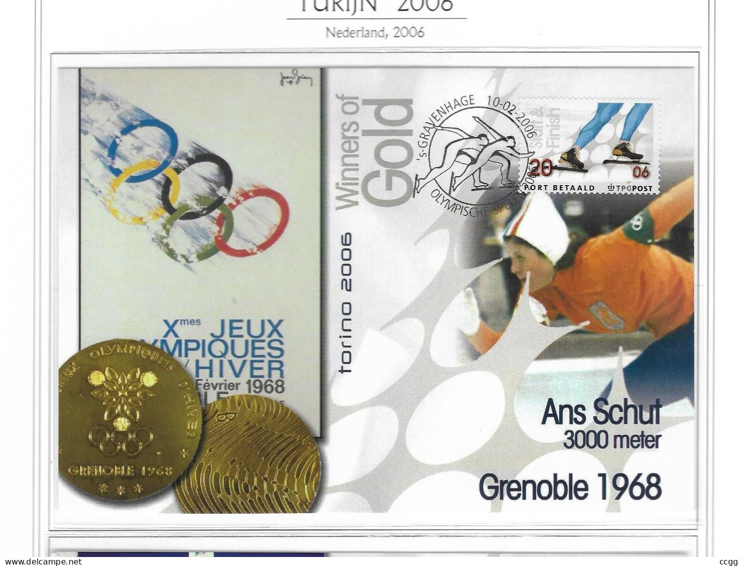 Olympische Spelen 2006 , Nederland - Postkaart - Hiver 2006: Torino